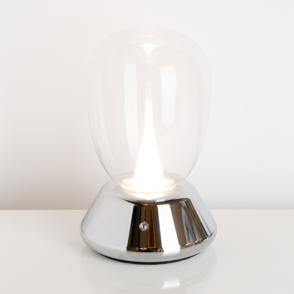 807904 Настольная лампа UOVO III LED 10W 800LM G ХРОМ/ПРОЗРАЧНЫЙ 3000K