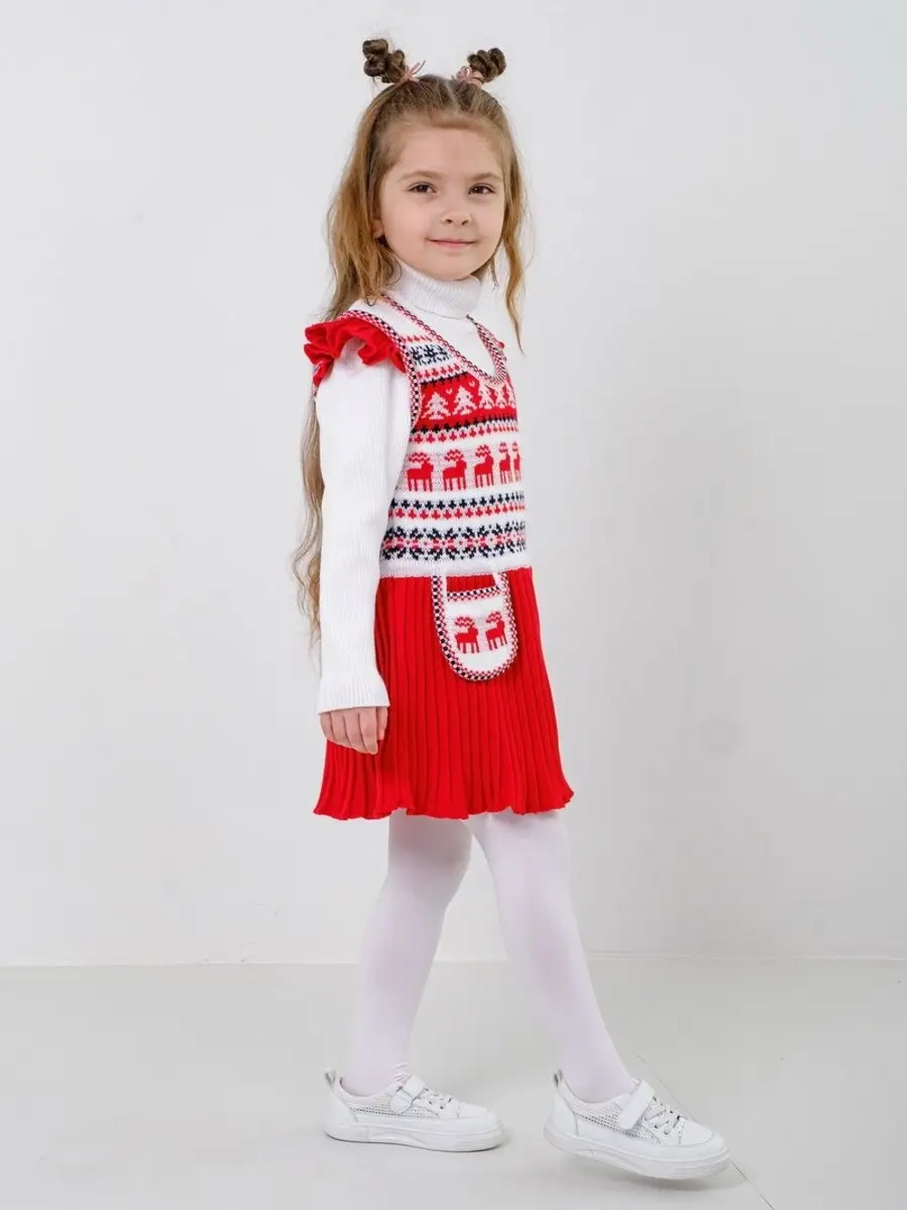 Сарафан вязаный с плиссе