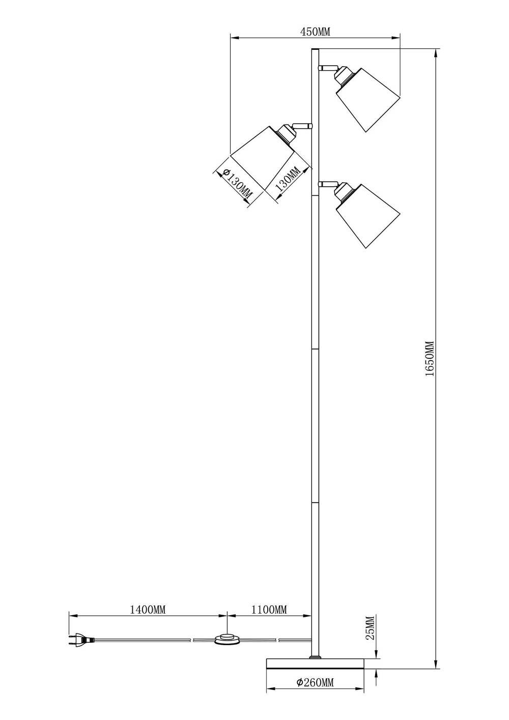 Торшер Moderli V3050-3F Floor