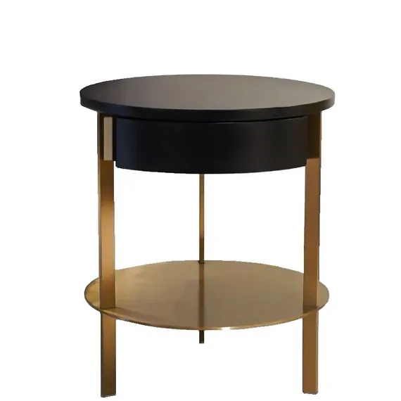 Столик-тумбочка 4406 с полкой и ящиком, Ø50х50 см