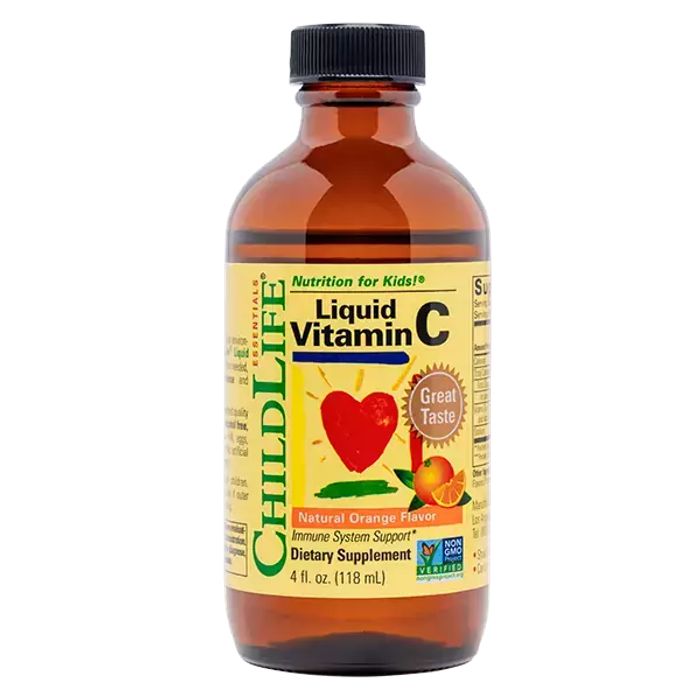 Витамин С со вкусом апельсина, Liquid Vitamin C Natural Orange, ChildLife, 118 мл