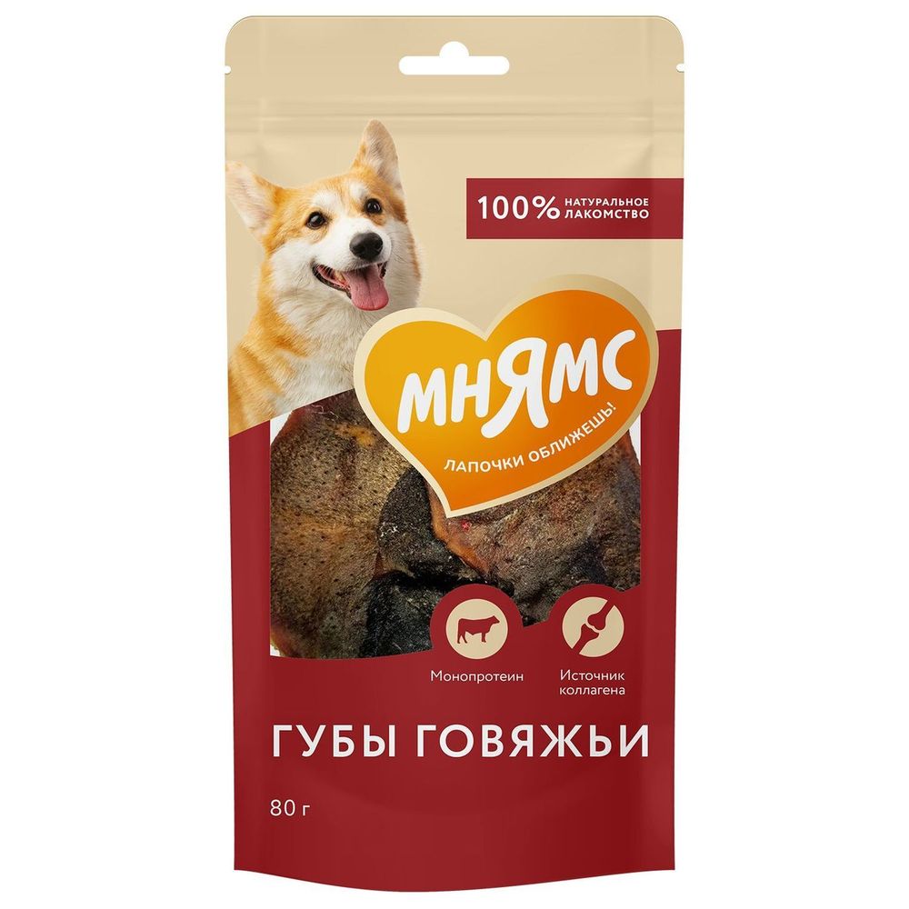 Лакомство Мнямс На каждый день для собак Губы говяжьи