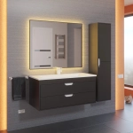 Тумба с раковиной для ванной Uperwood Modul 100 см, подвесная, матовая, черная