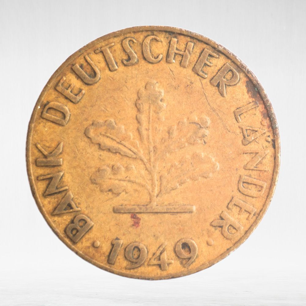 Germany, 10 Pfennigs - Bank of German States, 1949, (Hamburg Mint - "J"), VF