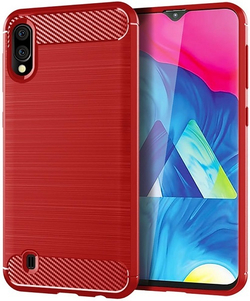 Чехол для Samsung Galaxy A10 (Galaxy M10) цвет Red (красный), серия Carbon от Caseport