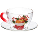 Чайная пара 200мл «Зимняя фантазия» 6 видов, в чемоданчике