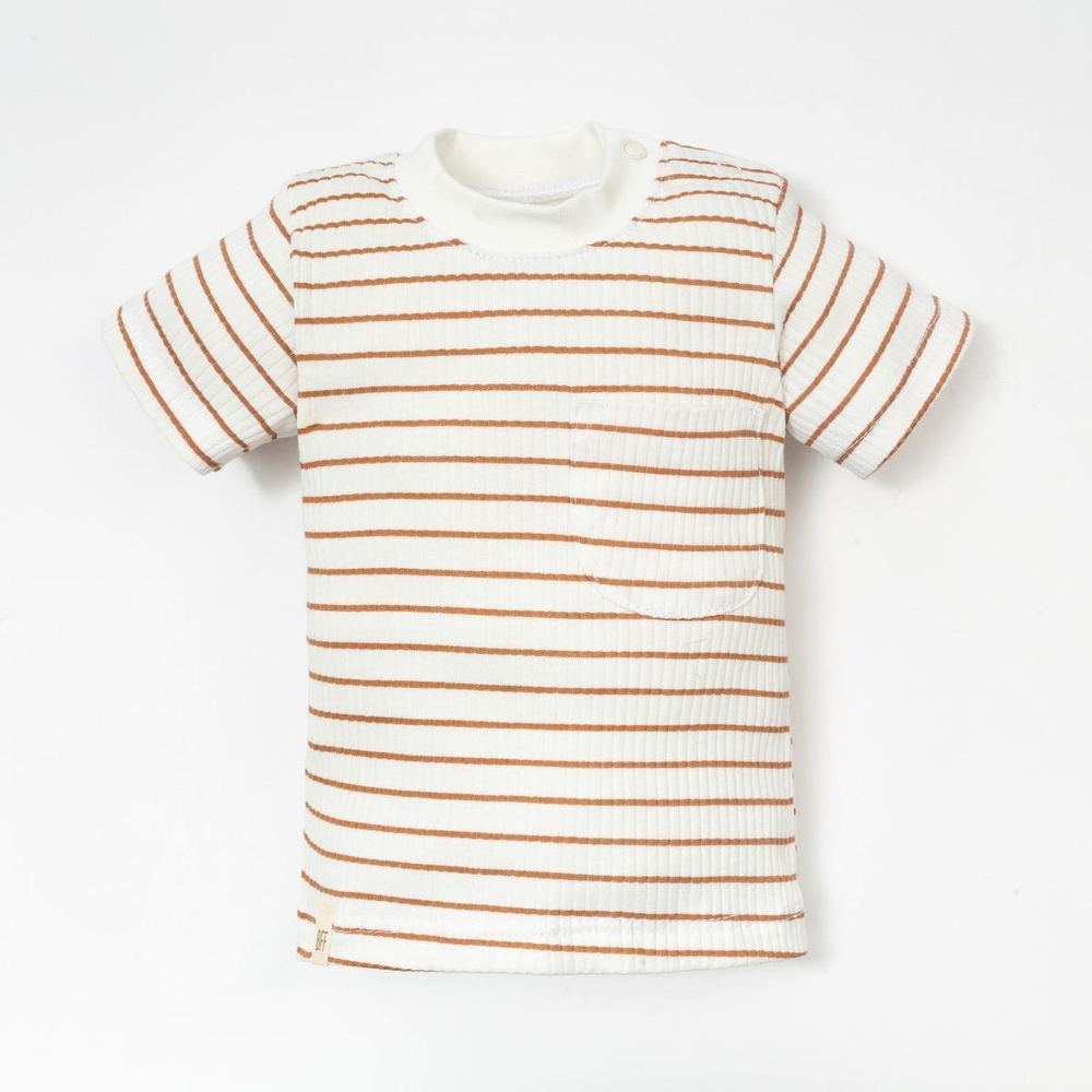 Футболка для мальчиков "Basic line" рост 62-68 см, полоска бежевая 9235932 (Крошка Я), 1 шт.