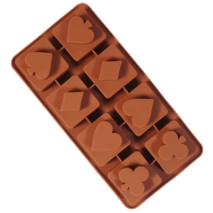 Форма силиконовая для шоколада "Карты" 20*10 см, 8 ячеек