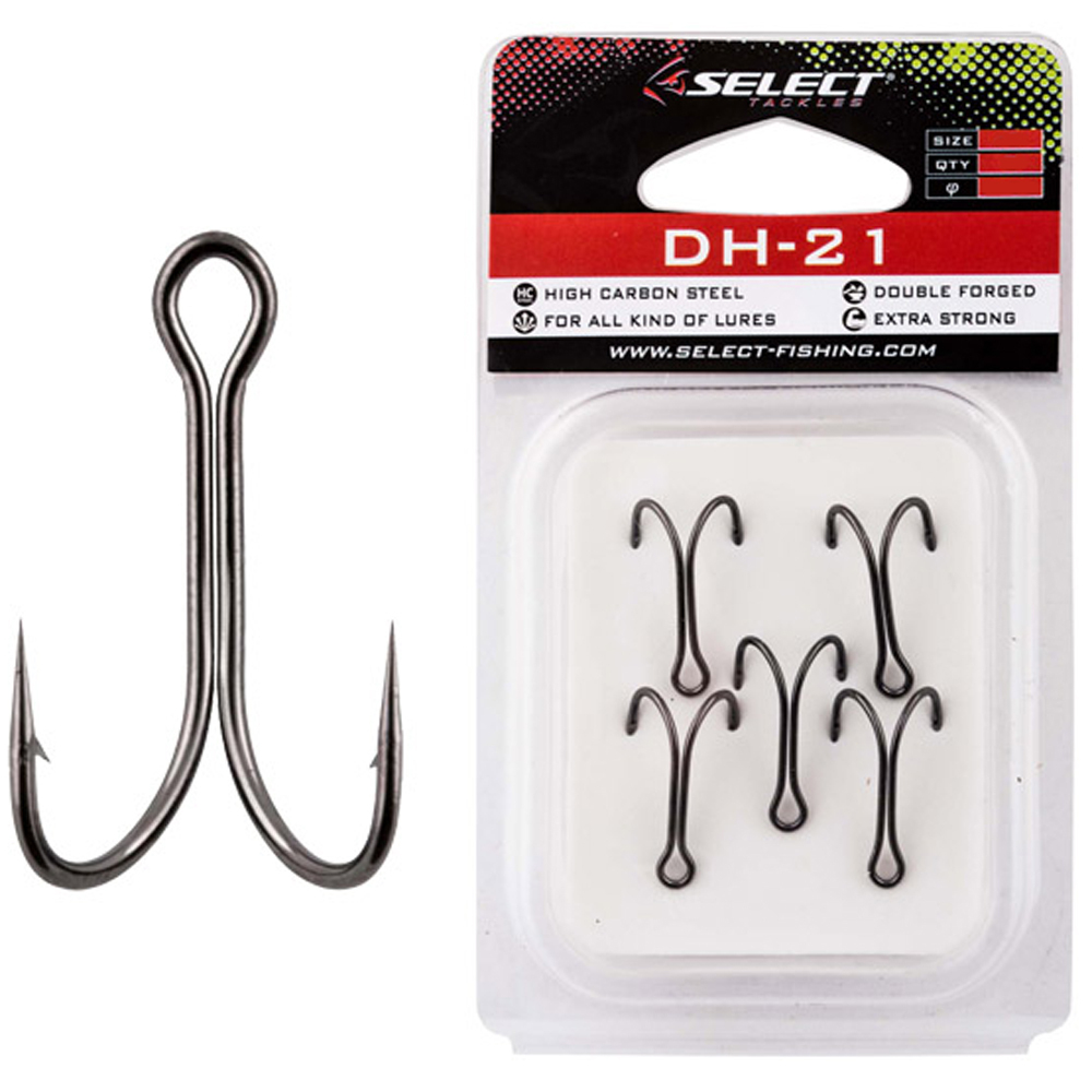 Крючки Select двойные double hook DH-21 #4 (5шт в упаковке)