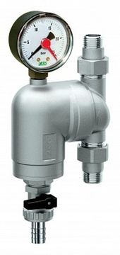 Фильтр FAR 1/2" НР/НР с манометром, 100 мкм, Max: 95 °C, 25 бар FA 39A4 12100