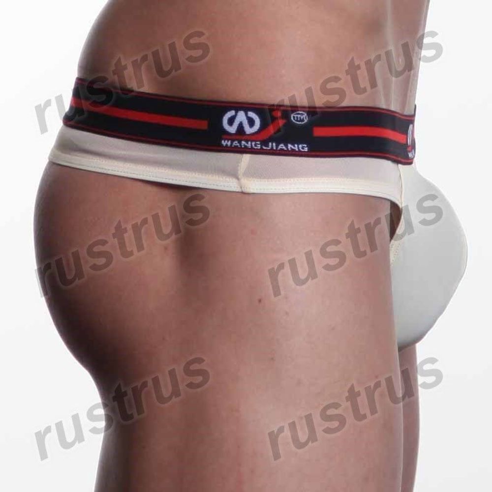 Мужские трусы стринги бежевые WANGJIANG WG00071