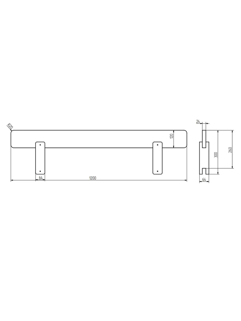 Бортик безопасности для кровати Дана, из сосны, в лаке