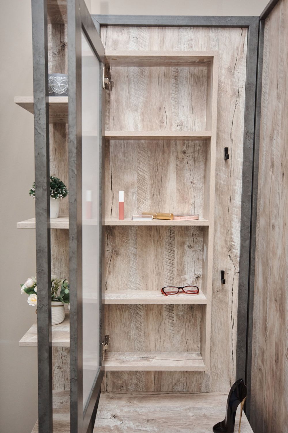 Коллекция Клео Полка навесная Дуб Юкон/Ателье темное (Набор)