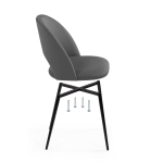 Стул на металлокаркасе Woodville Ирре графитовый, черный глянец, ножки черные