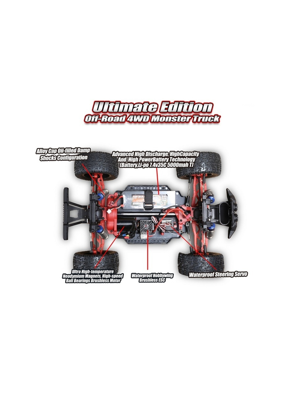 Радиоуправляемый монстр Remo Hobby GT Brushless (оранжевый) 4WD 2.4G 1/10 RTR