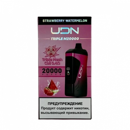UDN Triple M20000 Strawberry watermelon - клубника-арбуз 20000 затяжек 20мг (2%)