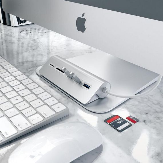 Хаб Satechi Aluminum USB 3.0 Hub &amp; Card Reader (ST-3HCRS) Silver