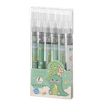 Набор черных ручек роллеров, 6 шт, Jiandan, детские гелевые ручки черного цвета с наконечником 0.5 мм, капиллярная одноразовая пластиковая, неавтоматическая с рисунком "Динозаврик"