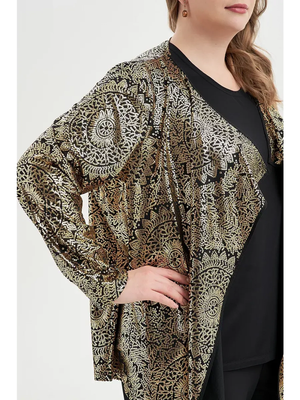 Кардиган накидка нарядный блестящий