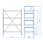 Стеллаж аккумуляторный SKAT SBR-125FT-10-1-4