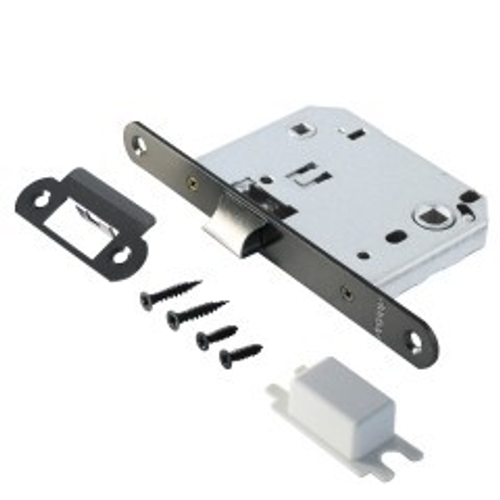 Защелка АЛЛЮР АРТ L7050R  BN черный никель, овал.планка 18мм б/ручек с фиксатором  / 11569