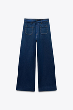 Джинсы wide leg с высокой посадкой — zw collection