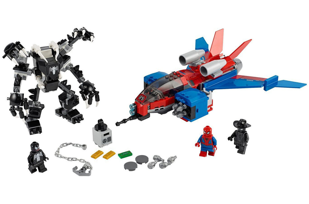 Конструктор Lari Spider Man 11500 Реактивный самолет Человека-Паука против робота Венома 389 деталей