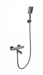 Смеситель для ванны с душем и термостатом WONZON & WOGHAND STAY 3, Темный графит (WW-B2026-A1-BGG)