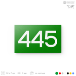 Номер на дверь 445, табличка на дверь для офиса, квартиры, кабинета, аудитории, склада, зеленая 120х70 мм, Айдентика Технолоджи