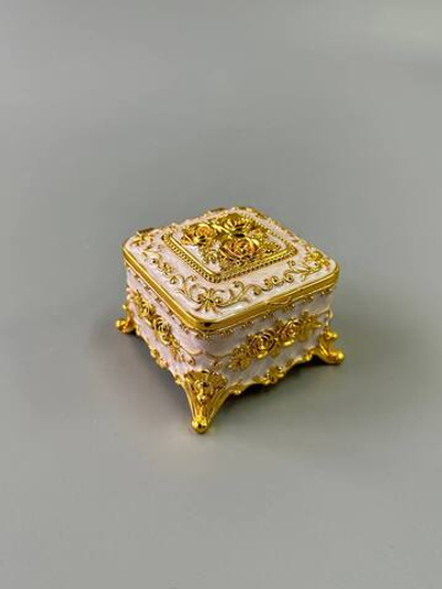 Шкатулка "Винтаж" со стразами с крышкой. Турция (розовая)