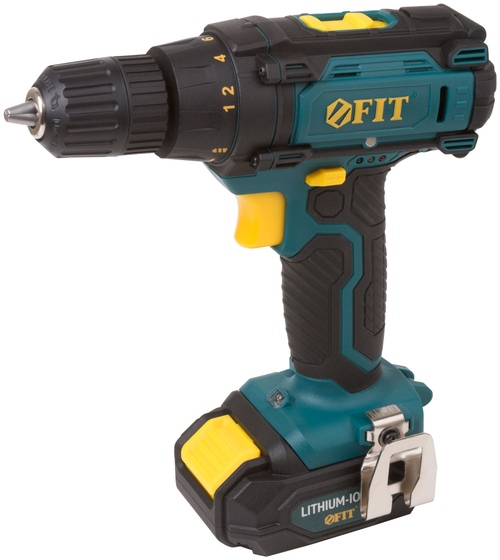 Дрель-Шуруповерт акк. 12,0 В, 0-350/1300 об/мин, 19,0 Нм, 1 (Li-Ion) 1,3 Ач, 1,5 ч., рез. накл., коробка 80196