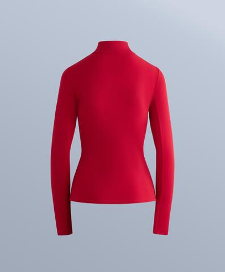 Oysho Термофутболка с застёжкой-молнией на половину длины, красный