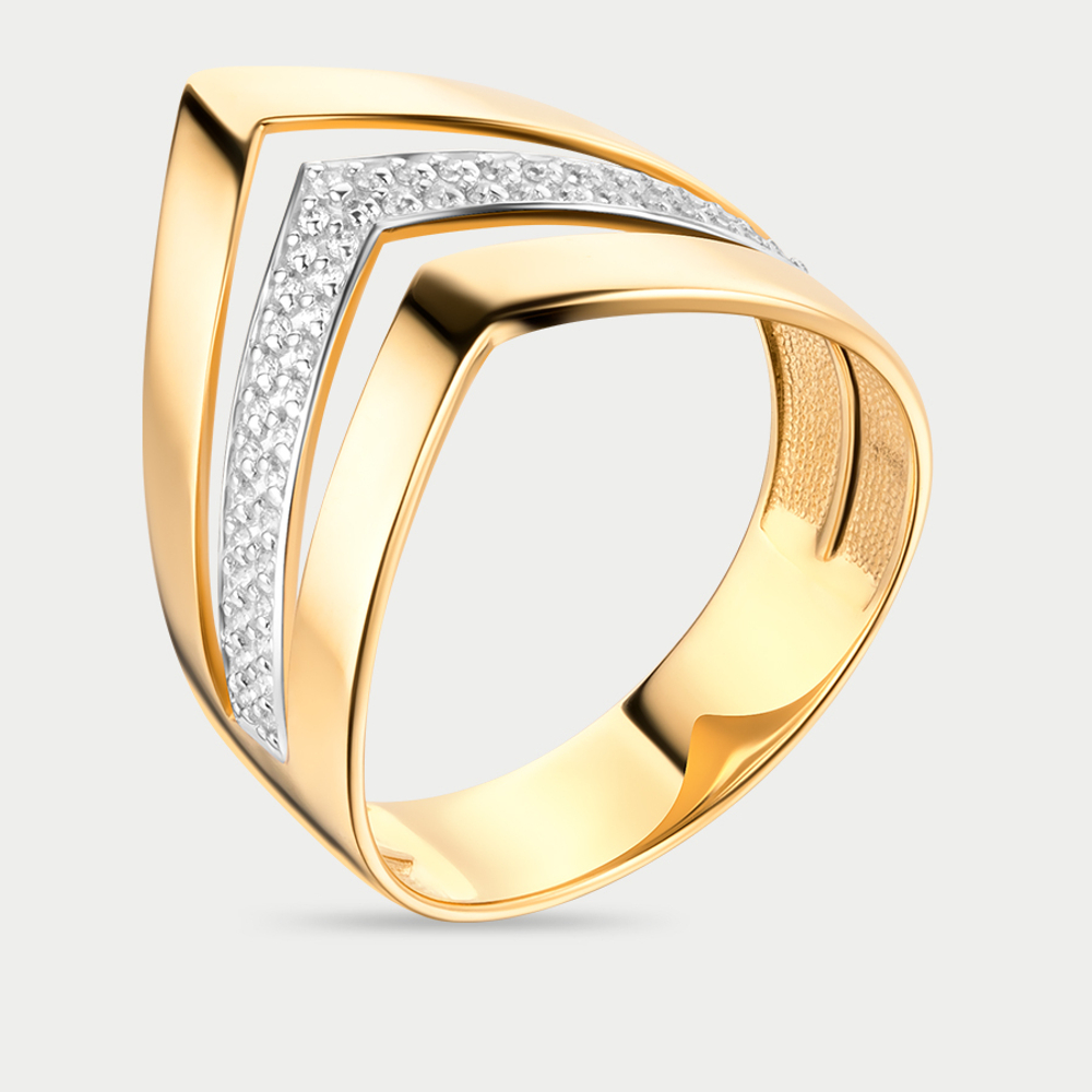 Женское кольцо из желтого золота 585 пробы с фианитами (арт. 022541-4102)