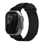 Нейлоновый браслет Aulumu A11 для Apple Watch 44, 45, 46 мм и Ultra 2–3 Браслет в футуристическом стиле с вельветоподобной отделкой, текстильной застёжкой и магнитной пряжкой из нержавеющей стали. На запястье обхватом 145–225 мм