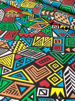 Ткань бязь плательная, рис. "Африканские мотивы", ширина 150 см, арт. 172