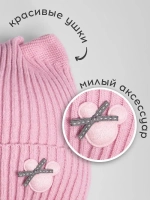 Шапка и снуд для девочки с ушками на завязках