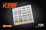 US vehicle registration plates 2 (Hawaii-Massachusetts) 1/24 (3D decal)