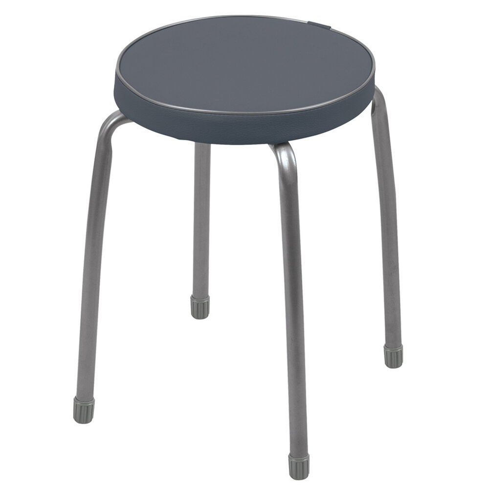 Табурет круглый мягкий "Фабрик-2" темно-серый