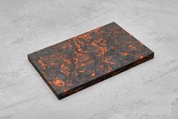 Карбон хаотичный, плашка 130x85x8мм, оранжевый