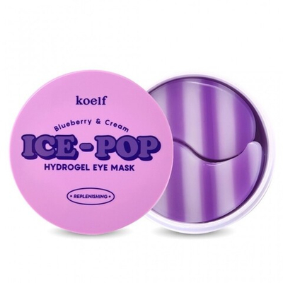 Petitfee Патчи для глаз с голубикой и сливками - Blueberry&cream ice-pop hydro gel eye mask
