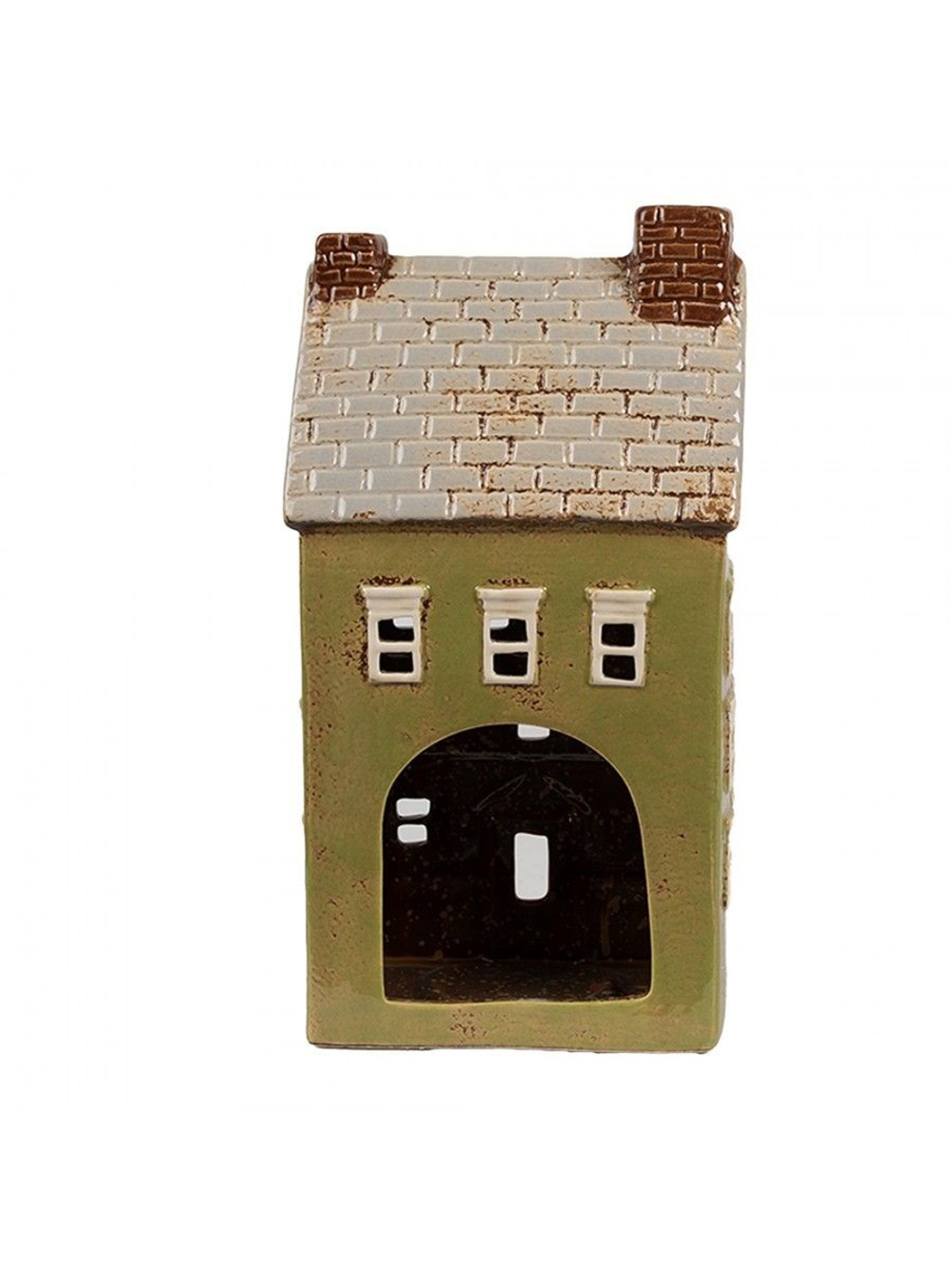 Подсвечник "Зеленый домик" 14x10x26 см Clayre & Eef