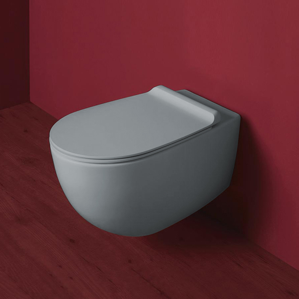 Купить Унитаз подвесной SIMAS Vignoni безободковый "Rimless" 56x36.5см, цвет: cemento  VI18