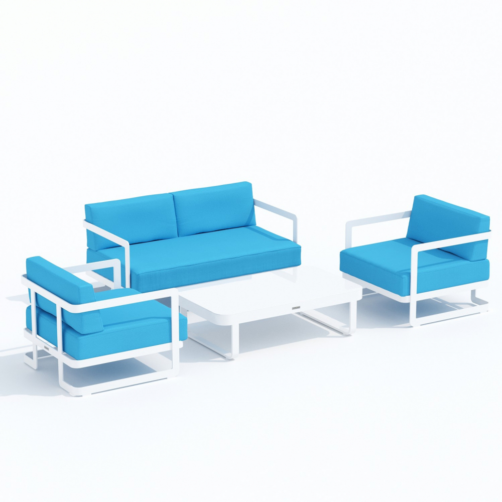 Лаунж зона Ideal Patio СИЛЕНА голубая - белый каркас
