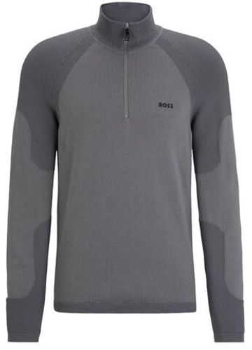 Мужская теннисная кофта BOSS Perform-X 1/4 Zip - серый