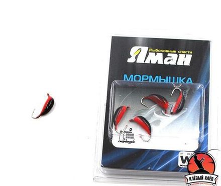 Мормышка вольф"ЯМАН"Банан с ушк, р.2,50,вес 0,70,цв.черн/кр.