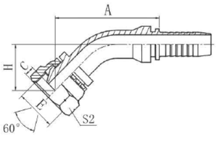 Фитинг для рвд DN 10 BSP (Г) 1/2 (45) POWERMASTER