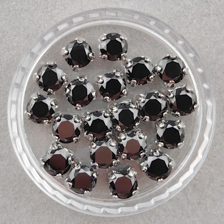 Фианиты шатоны в оправах, Black/Rhodium