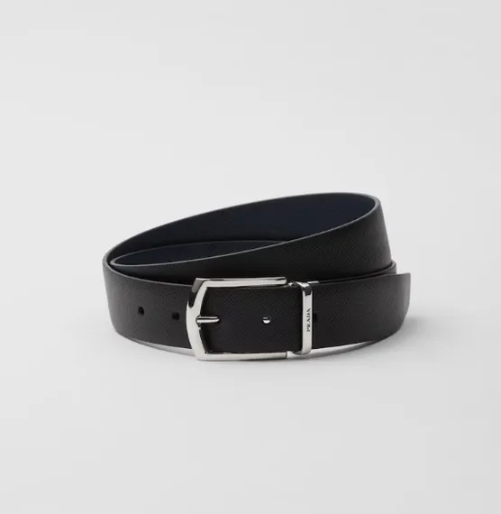 Двухсторонний ремень Prada чёрный/чёрный