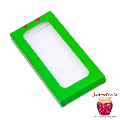 Упаковка для шоколадной плитки "Любовь это.." 171*80*14 мм (Зеленая)