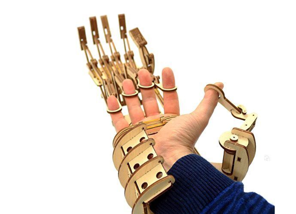 Механическая Рука Wood Trick - деревянный конструктор, сборная механическая модель, 3D пазл